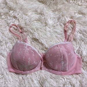 VS | Pink & White Lace Balcony Bra 32C